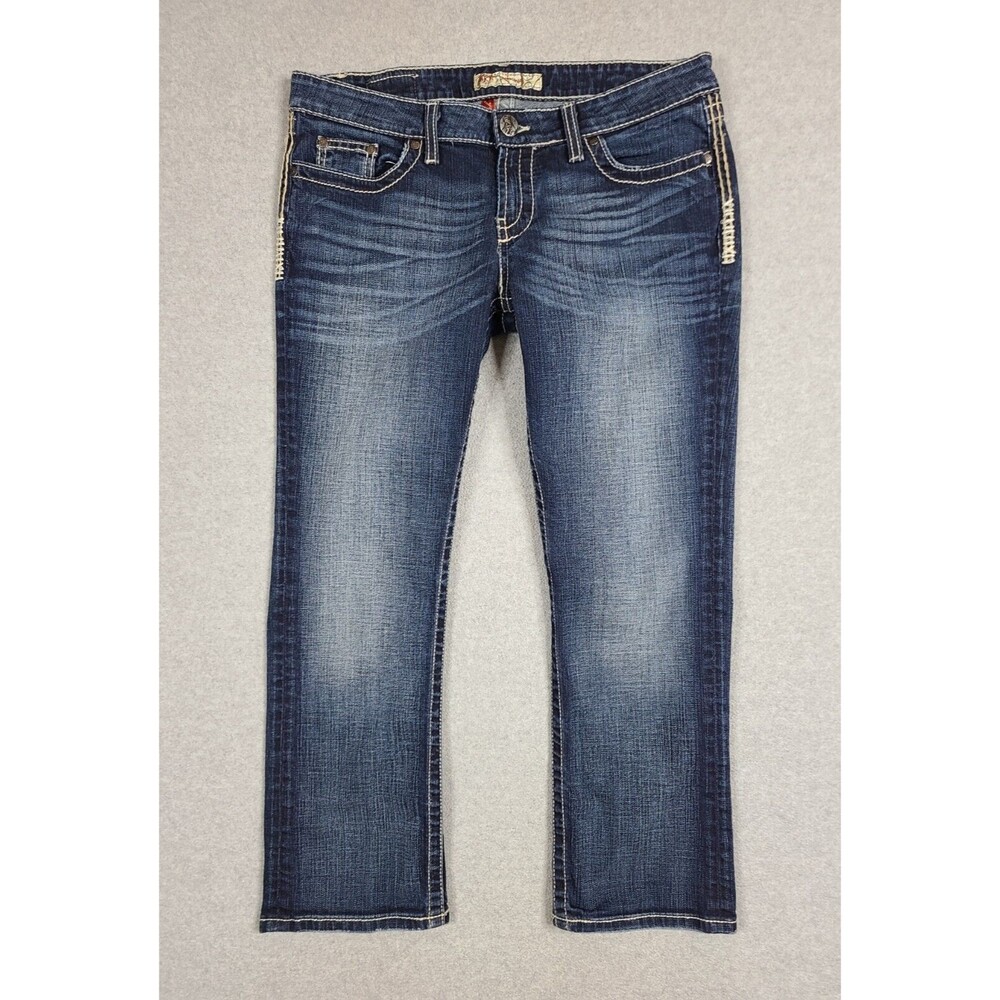 BKE Sabrina Jeans Size 30 X 27 (34X27) Bootcut Lowrise Stretch Denim Buckle